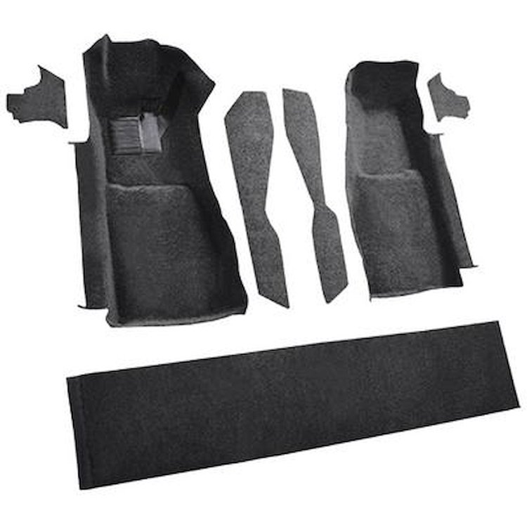 VT1296557 1981-82 Chevrolet Corvette; Front Molded Carpet Set; w/ Console Strips, Kick Panels & Door Panels; Cutpile; Charcoal