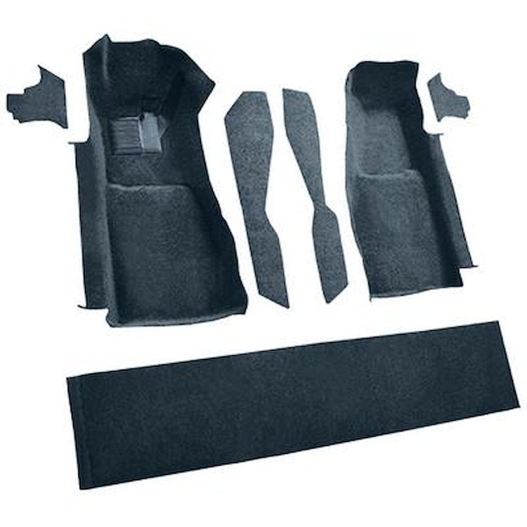 VT1296565 1981-82 Chevrolet Corvette; Front Molded Carpet Set; w/ Console Strips, Kick Panels & Door Panels; Cutpile; Midnight B