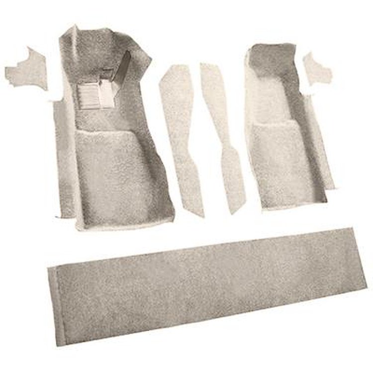 VT1296569 1981-82 Chevrolet Corvette; Front Molded Carpet Set; w/ Console Strips, Kick Panels & Door Panels; Cutpile; Silver