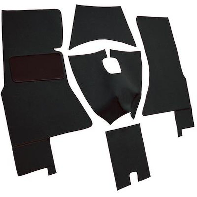VT1447801 1959-60 Chevrolet Corvette; Complete Cut & Sewn Carpet Set; Loop; Black