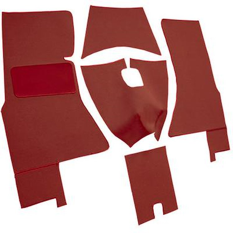 VT1447802 1959-60 Chevrolet Corvette; Complete Cut & Sewn Carpet Set; Loop; Red