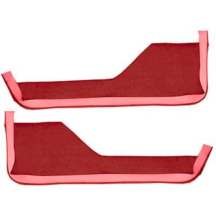 VT1602654 1984-89 Chevrolet Corvette; Door Panel Carpet Inserts; 2-Piece Set; Cutpile; Dark Red/Carmine