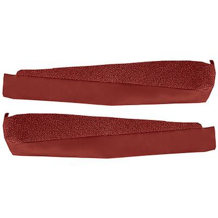 VT1702802 1969-77 Chevrolet Corvette; Door Panel Carpet Inserts; 2-Piece Set; Cutpile; Firethorn/Medium Red