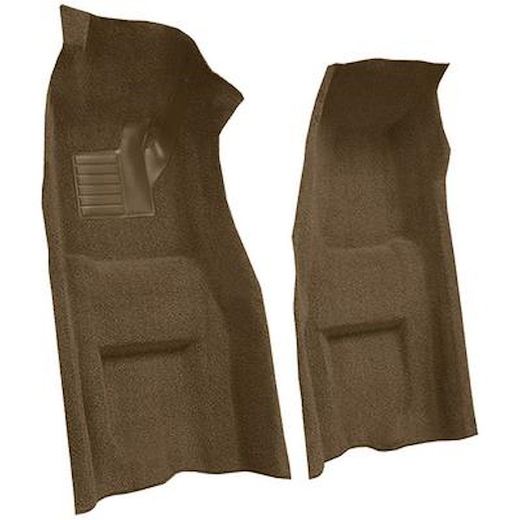 VT1703017 1969 Chevrolet Corvette; Automatic; Front Molded Carpet Set; w/ Heel Pad; Cutpile; Medium Saddle