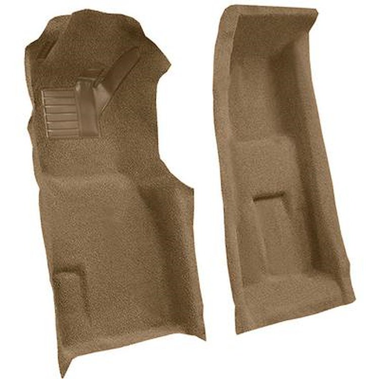 VT1704718 1971-75 Chevrolet Corvette; 4-Speed; Front Molded Carpet Set; w/ Heel Pad; Cutpile; Dark Saddle