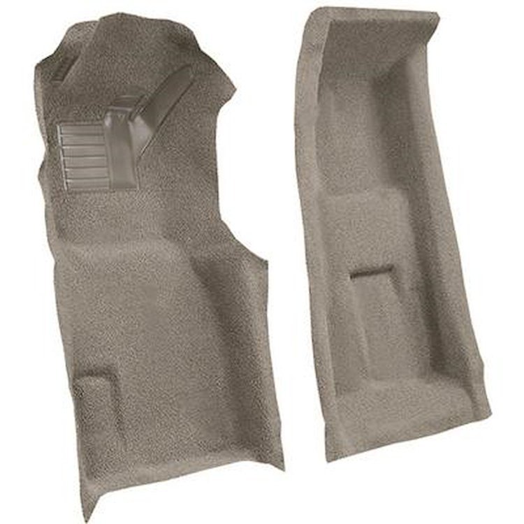 VT1704727 1971-75 Chevrolet Corvette; 4-Speed; Front Molded Carpet Set; w/ Heel Pad; Cutpile; Gray