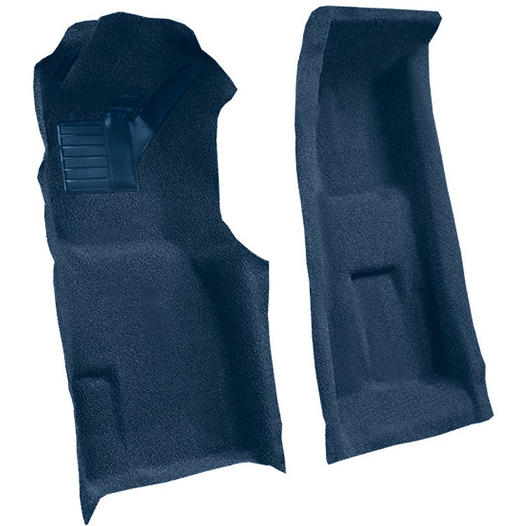 VT1704772 1971-75 Chevrolet Corvette; 4-Speed; Front Molded Carpet Set; w/ Heel Pad; Cutpile; Royal Blue
