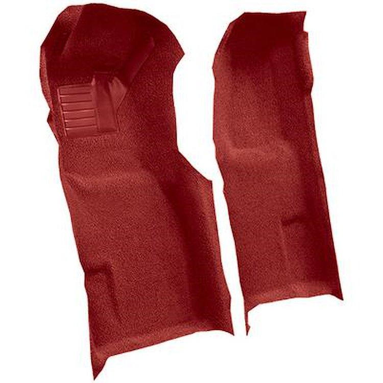VT1705229 1971-77 Chevrolet Corvette; Automatic; Front Molded Carpet Set; w/ Heel Pad; Cutpile; Oxblood