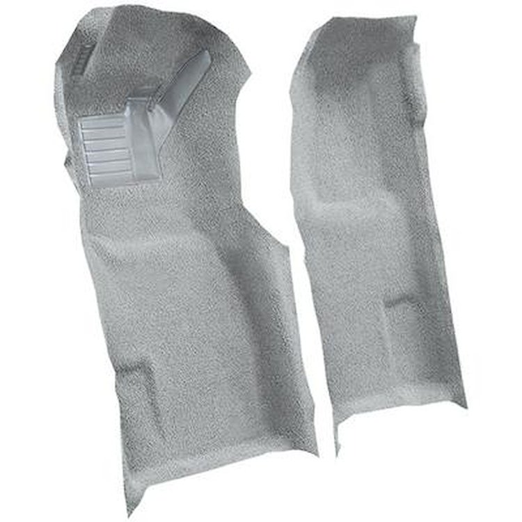 VT1705268 1971-77 Chevrolet Corvette; Automatic; Front Molded Carpet Set; w/ Heel Pad; Cutpile; Smoke Gray