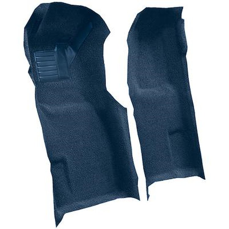 VT1705272 1971-77 Chevrolet Corvette; Automatic; Front Molded Carpet Set; w/ Heel Pad; Cutpile; Royal Blue
