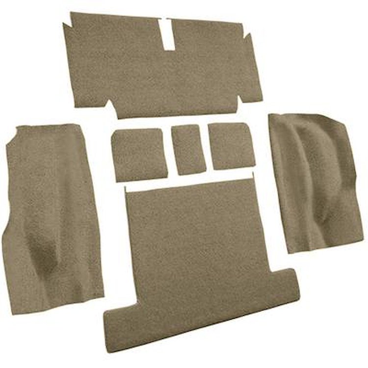 VT1705317 1971-75 Chevrolet Corvette; Coupe; Rear Molded Carpet; w/ Heel Pad; Cutpile; Medium Saddle