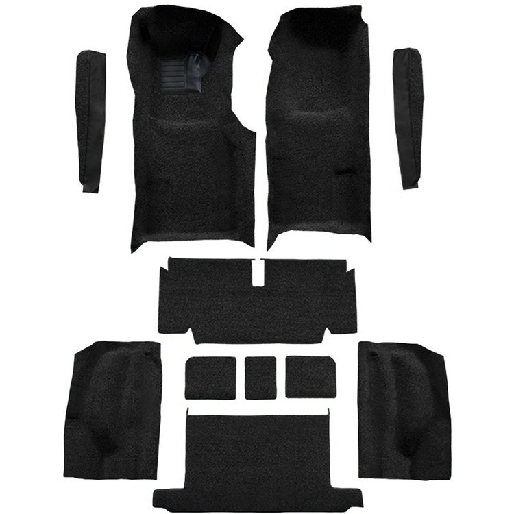 VT1705801 1971-72 Chevrolet Corvette; Roadster; Automatic; Complete Molded Carpet Set; w/ Heel Pad; Cutpile; Black