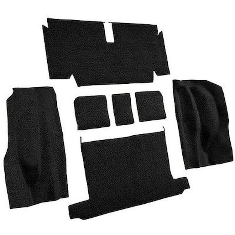 VT1706101 1971-72 Chevrolet Corvette; Roadster; Rear Molded Carpet; w/ Heel Pad; Cutpile; Black