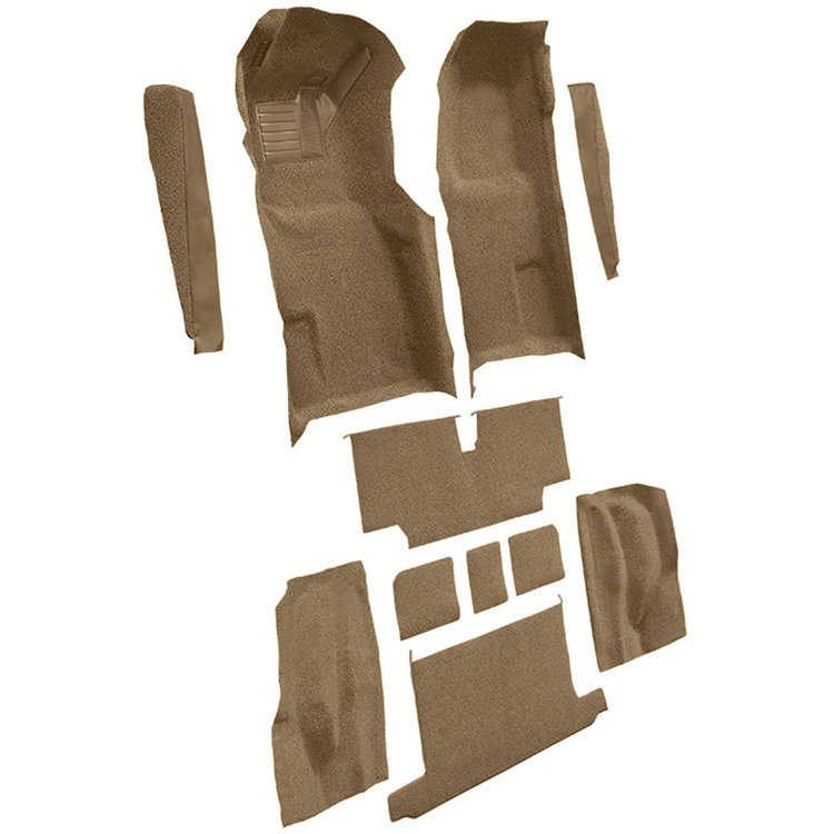 VT1706718 1973-75 Chevrolet Corvette; Roadster; Automatic; Complete Molded Carpet Set; w/ Heel Pad; Cutpile; Dark Saddle