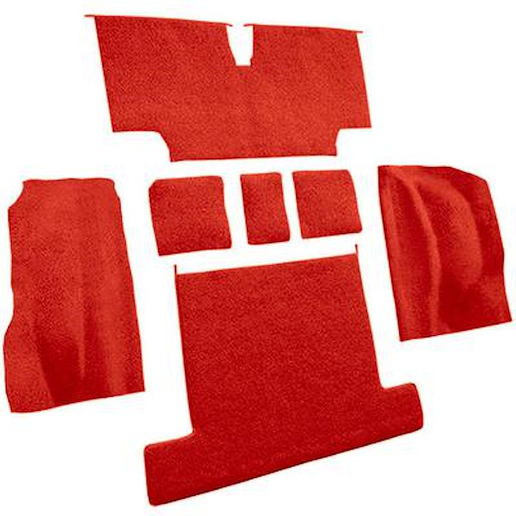 VT1707902 1976 Chevrolet Corvette; Rear Molded Carpet; w/o Heel Pad; Cutpile; Firethorn/Medium Red