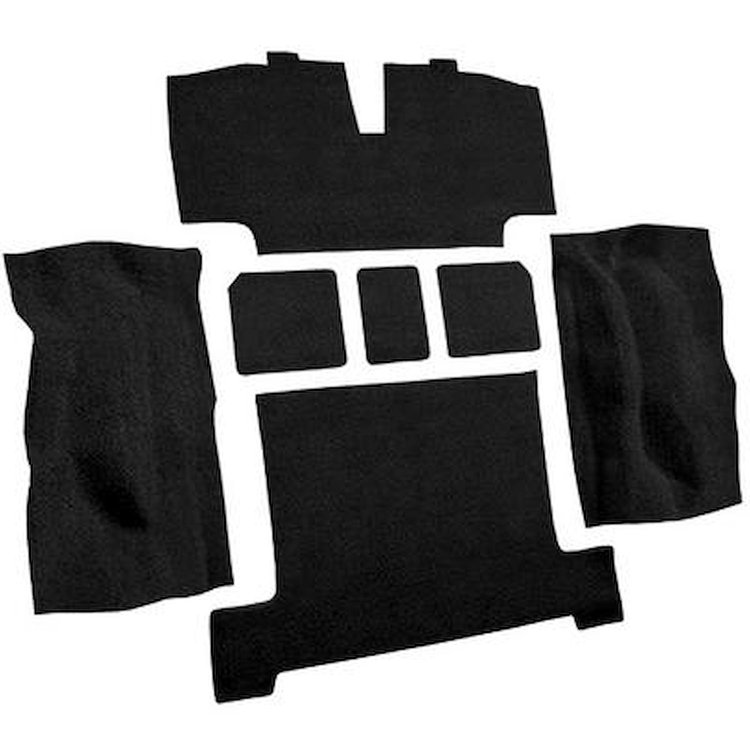 VT1733901 1969-70 Chevrolet Corvette; Rear Molded Carpet; w/ Heel Pad; Cutpile; Black