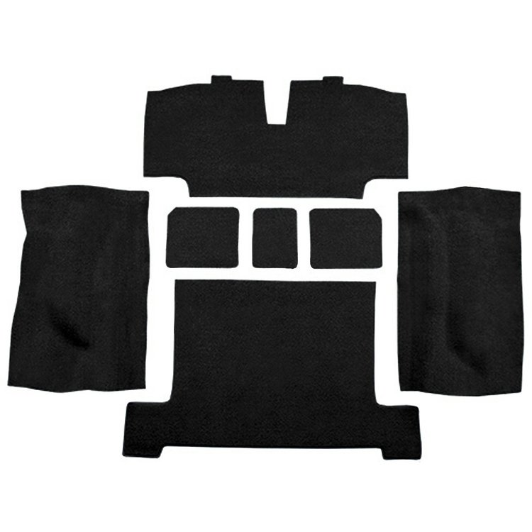 VT1734001 1969-70 Chevrolet Corvette; Rear Molded Carpet; w/o Heel Pad; Cutpile; Black