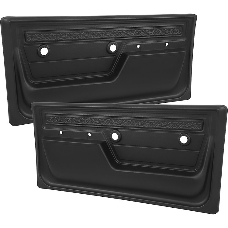 W72401 1972 Chevrolet, GMC Pickup, Blazer/Jimmy, Suburban; Deluxe Interior Door Panels; with Upper Scroll Design; Black; Pair