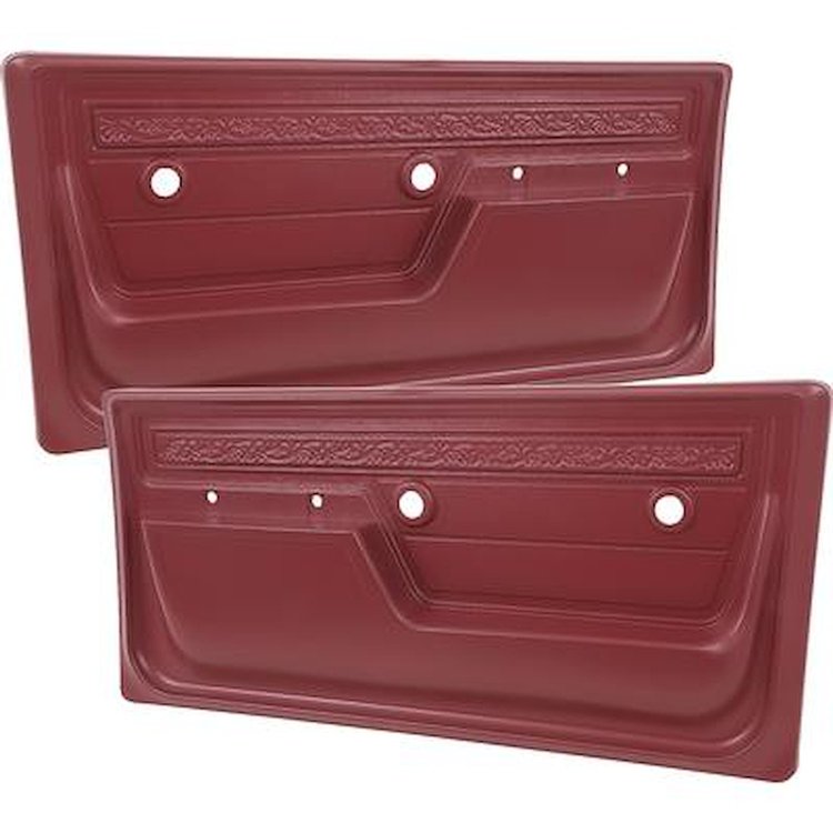 W72402 1972 Chevrolet, GMC Pickup, Blazer/Jimmy, Suburban; Deluxe Interior Door Panels; with Upper Scroll Design; Red; Pair