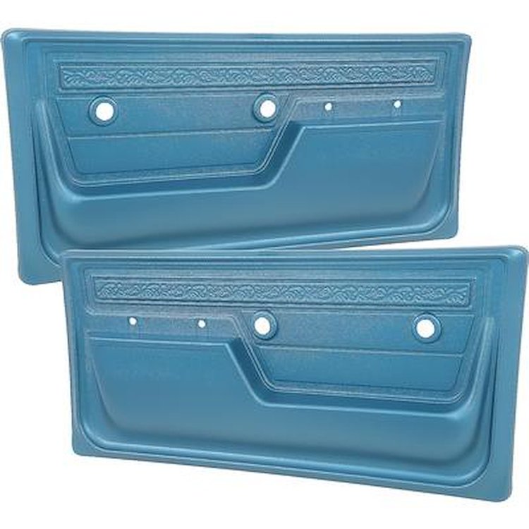 W72404 1972 Chevrolet, GMC Pickup, Blazer/Jimmy, Suburban; Deluxe Interior Door Panels; with Upper Scroll Design; Light Blue; Pa
