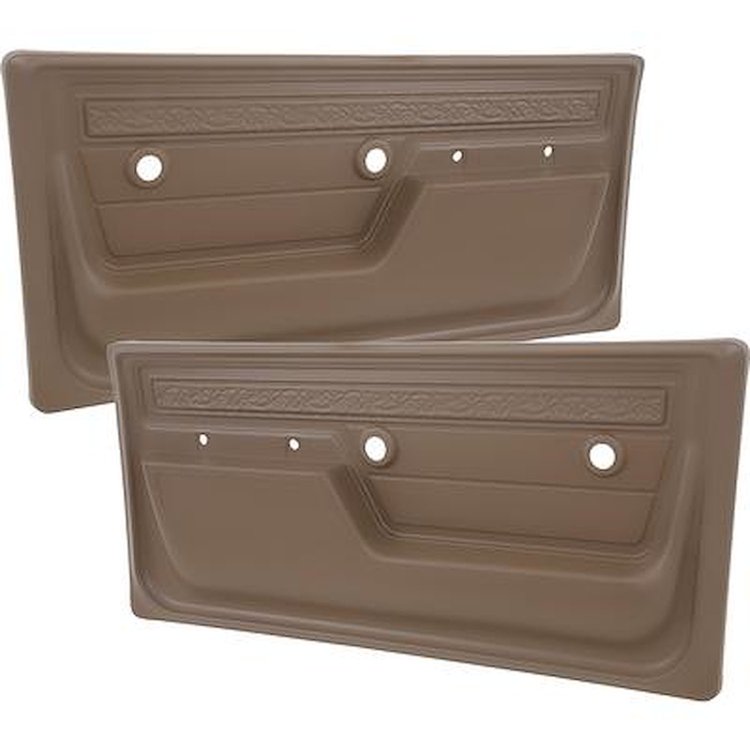 W72417 1972 Chevrolet, GMC Pickup, Blazer/Jimmy, Suburban; Deluxe Interior Door Panels; with Upper Scroll Design; Saddle; Pair