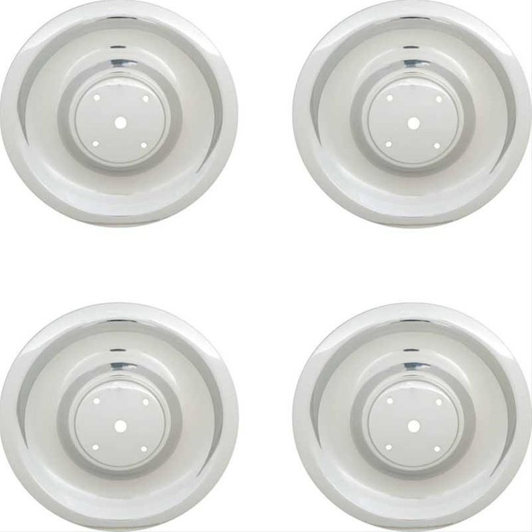 WC5 Rally Wheel Hub Cap Dish 1967 Chevrolet; Stainless Steel; Without Ornament; Set Of 4