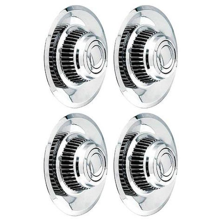 Short Rally Wheel Derby Cap Set [4-PC, Chrome]