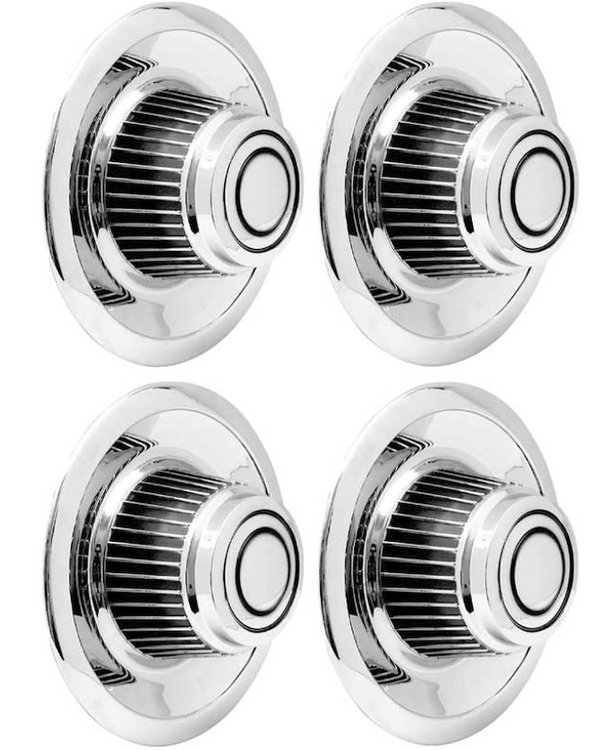 WR1012NL Rally Wheel Derby Cap Set 4-Piece Tall Chrome