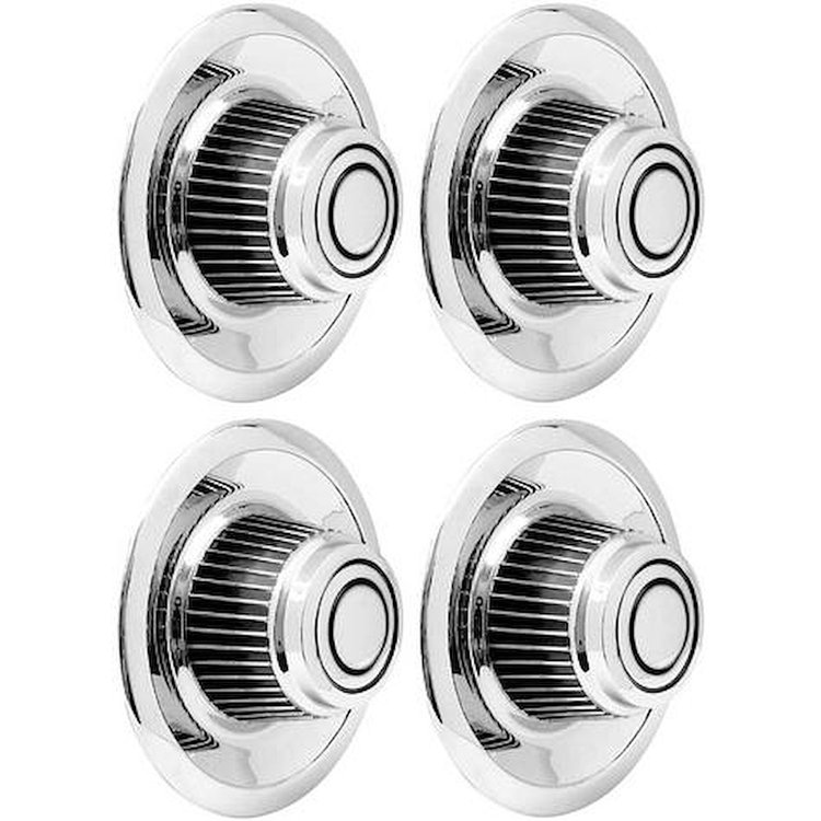 WR1013 4-Piece Chrome Plastic Tall Rally Wheel Derby Cap Set