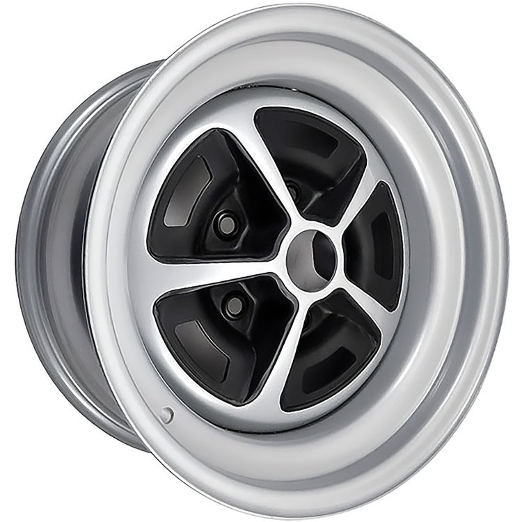 WV418A 1969-70 Chevrolet; Steel Wheel; 5 Spoke SS Style; 14 in. x 7 in.; 5 x 4-3/4 in. Bolt Pattern; Silver