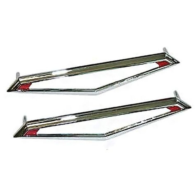 XL4192G 1969 Pontiac GTO; Rear Marker Lamp Bezel; Chrome; Pair