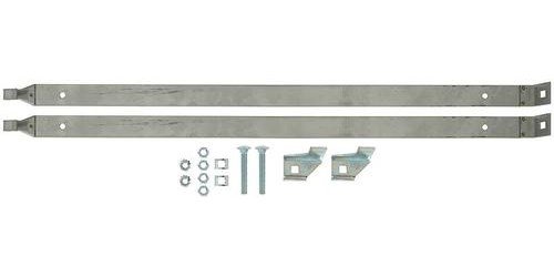 YC111262 Fuel Tank Mounting Straps 1963-1967 Chevrolet Corvette; with Mounting Hardware; Stainless Steel; Pair
