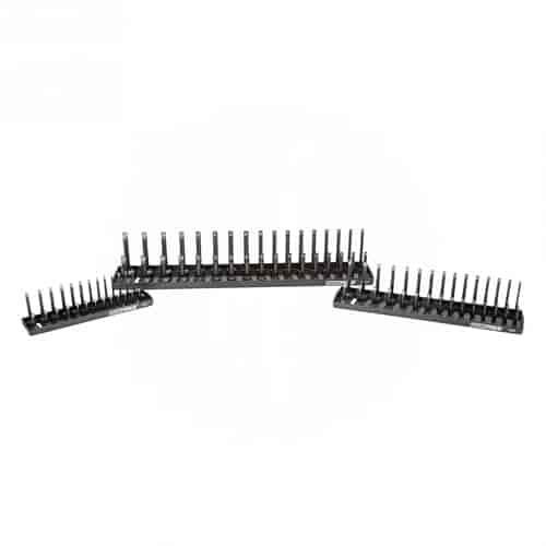 Black 3 Piece Socket Tray Set - Metric