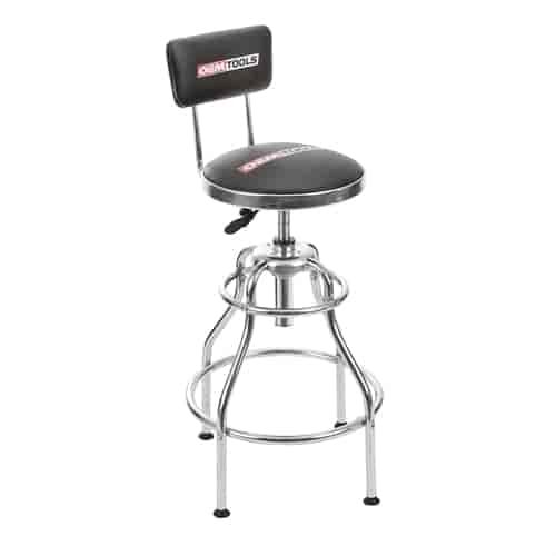 Adjustable Hydraulic Stool with Backrest Black
