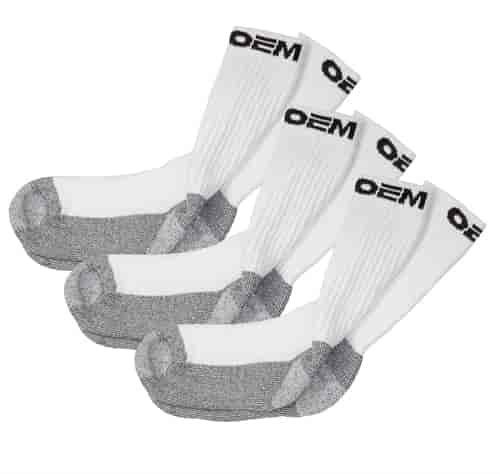 CREW SOCK WHITE-L 3 PK