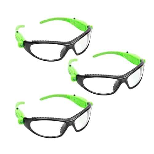 3 PACK OF GRN/BLK LED GLA
