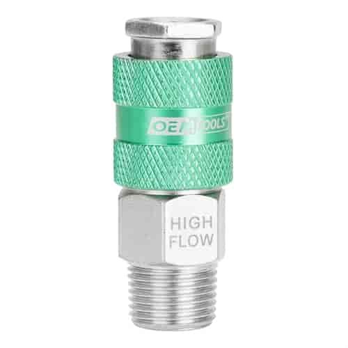 High Flow Coupler 1/4" Body 3/8" NPT Male