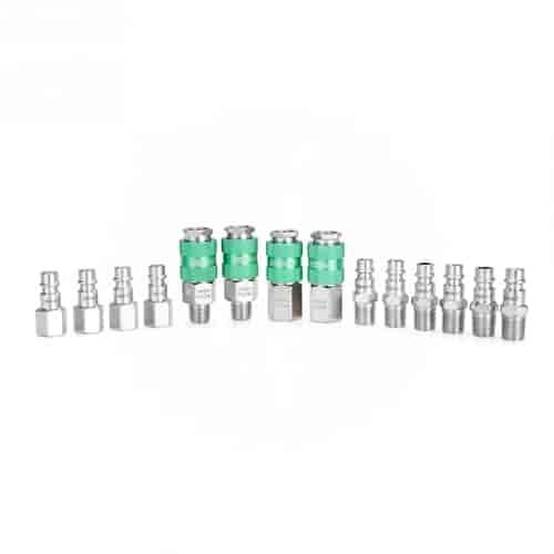 14 Piece High Flow Coupler and Plug Kit 1/4" Body 1/4" NPT