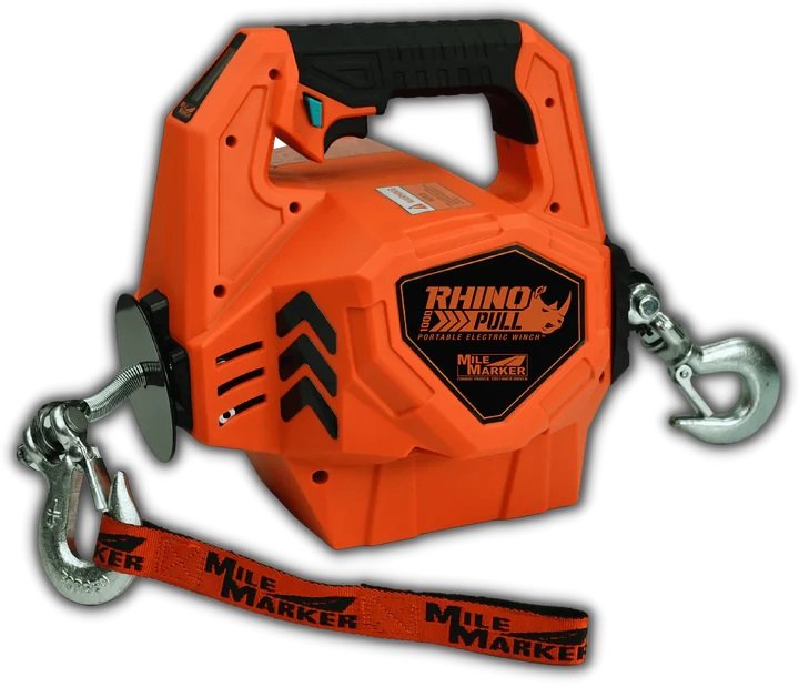 71-1000 Rhino Pull 1000 Portable Electric Winch [Orange Housing]