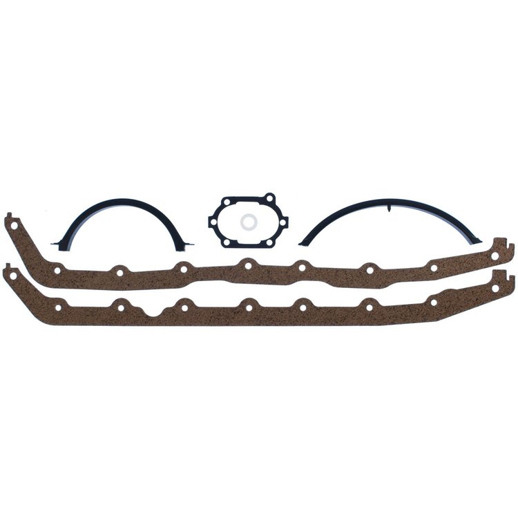Oil Pan Gasket Set 1964-1990 Oldsmobile V8 260/307/330/350/400/403/425/455 in Cork with Metal Carrier