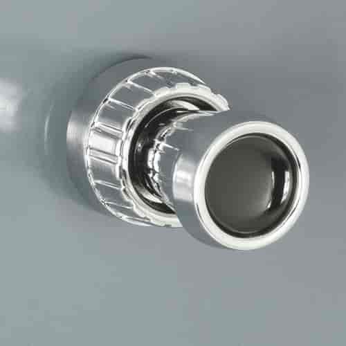 Black Center Knob Set Chrome Backing Plates