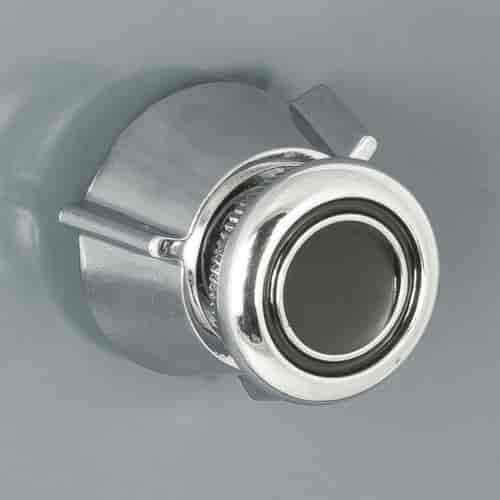 Black Center Knob Set Chrome Backing Plates