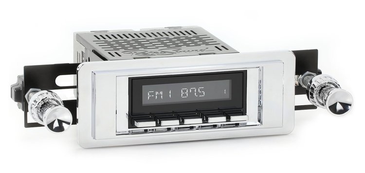 HBC-M2-102-09-74 Motor 2B Radio w/Black Face, Chrome Pushbuttons & Installation Bezel & Knobs Kit