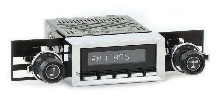 HBC-M2-116-37-73 Motor 2B Radio w/Black Face, Chrome Pushbuttons & Installation Bezel & Knobs Kit, 1978 Buick Century Limited
