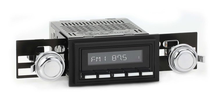 HBC-M2-226-03-73 Motor 2B Radio w/Black Face, Chrome Pushbuttons & Installation Bezel & Knobs Kit, 1970 Oldsmobile 442