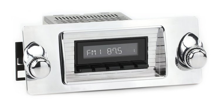 HB-M2-101-253-06-76 Motor 2B Radio w/Black Face & Installation Bezel & Knobs Kit, 1947 Chevy Truck 3100/3600/3800