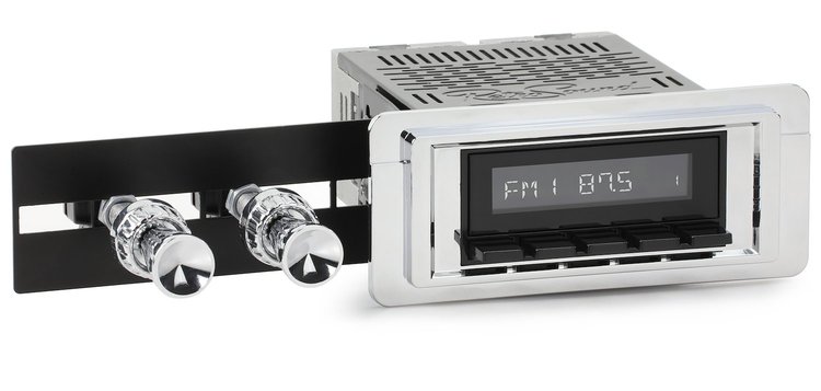 HB-M2-105-251-09-74 Motor 2B Radio w/Black Face & Installation Bezel & Knobs Kit, 1965 Cadillac Calais