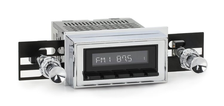 HB-M2-108-09-74 Motor 2B Radio w/Black Face & Installation Bezel & Knobs Kit, 1958 Chevy Bel Air