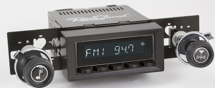 HB-M2-216-217-37-73 Motor 2B Radio w/Black Face & Installation Bezels & Knobs Kit, 1970 Chevy Camaro