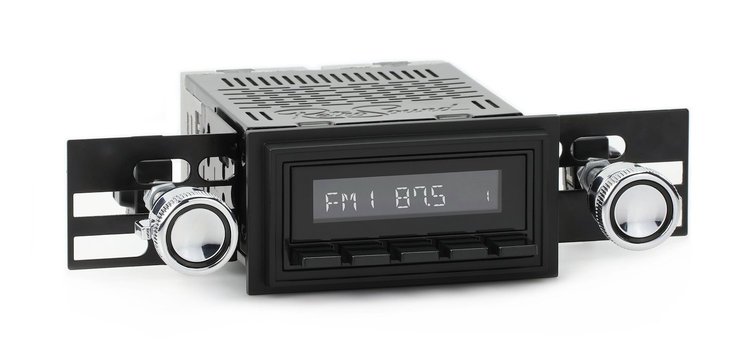 HB-M2-226-08-80 Motor 2B Radio w/Black Face & Installation Bezel & Knobs Kit, 1967 Ford Mustang